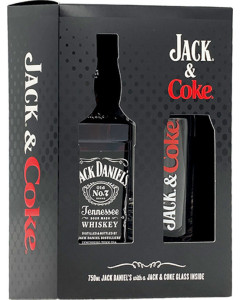 Jack Daniel's Old No. 7 Tennessee Whiskey Gift Set with Jack & Coke Glass 2024