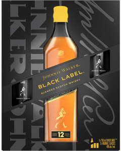 Johnnie Walker Black Label 12 Year Old Gift Set with 2 Highball Glasses