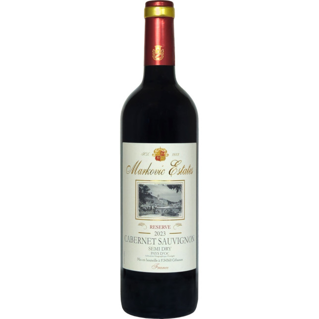 Markovic Estates Cabernet Sauvignon Semi Dry Red Wine 2023