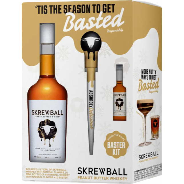 Skrewball 'Get Basted' Peanut Butter Whiskey Gift Set