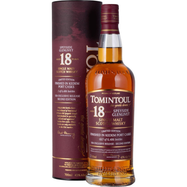 Tomintoul 18 Year Kedem Port Cask Finished Whisky
